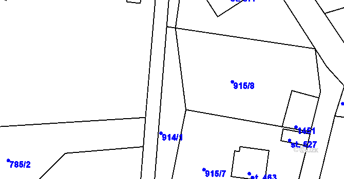 Parcela st. 915/22 v KÚ Kamýk nad Vltavou, Katastrální mapa