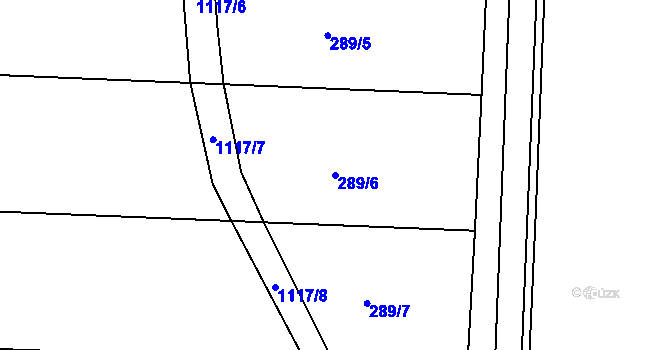 Parcela st. 289/6 v KÚ Kanice u Domažlic, Katastrální mapa