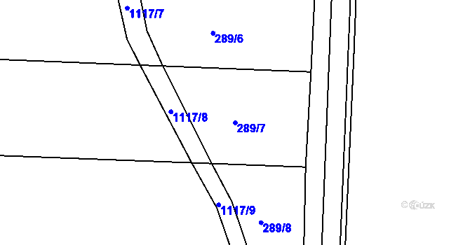Parcela st. 289/7 v KÚ Kanice u Domažlic, Katastrální mapa
