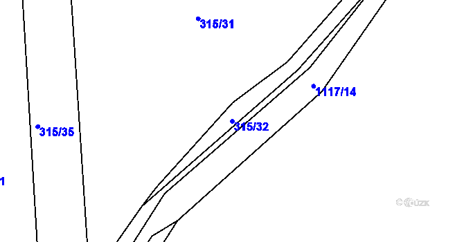Parcela st. 315/32 v KÚ Kanice u Domažlic, Katastrální mapa