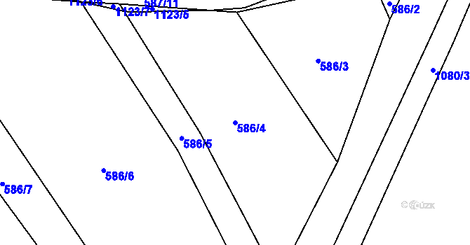 Parcela st. 586/4 v KÚ Kanice u Domažlic, Katastrální mapa