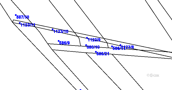 Parcela st. 586/10 v KÚ Kanice u Domažlic, Katastrální mapa