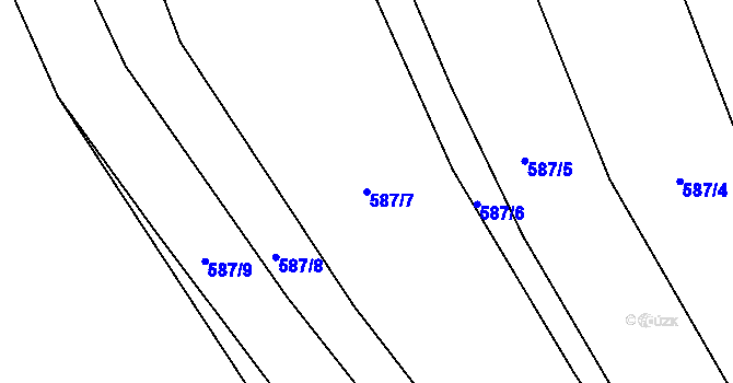 Parcela st. 587/7 v KÚ Kanice u Domažlic, Katastrální mapa