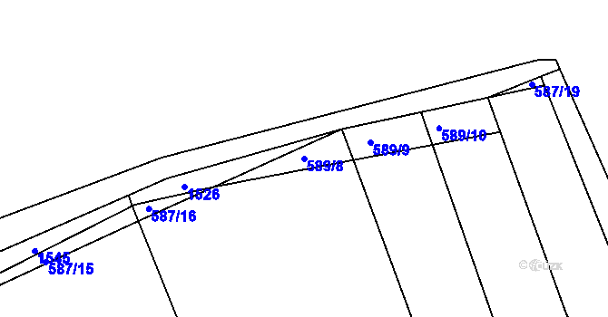 Parcela st. 589/8 v KÚ Kanice u Domažlic, Katastrální mapa