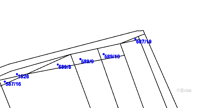 Parcela st. 589/10 v KÚ Kanice u Domažlic, Katastrální mapa