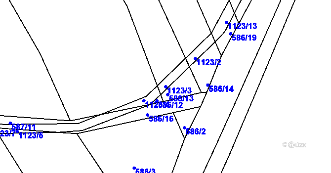 Parcela st. 1123/3 v KÚ Kanice u Domažlic, Katastrální mapa