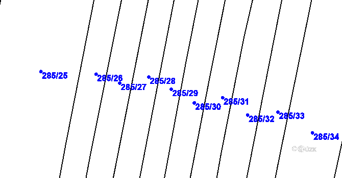 Parcela st. 285/29 v KÚ Kanice u Domažlic, Katastrální mapa