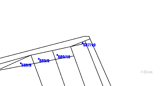 Parcela st. 587/19 v KÚ Kanice u Domažlic, Katastrální mapa