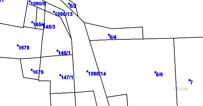 Parcela st. 6/6 v KÚ Kanice u Domažlic, Katastrální mapa