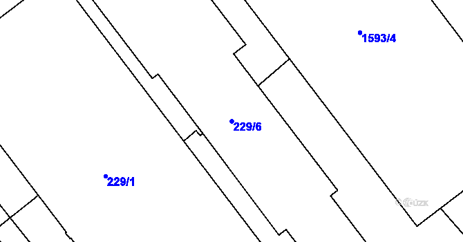 Parcela st. 229/6 v KÚ Kanice u Domažlic, Katastrální mapa