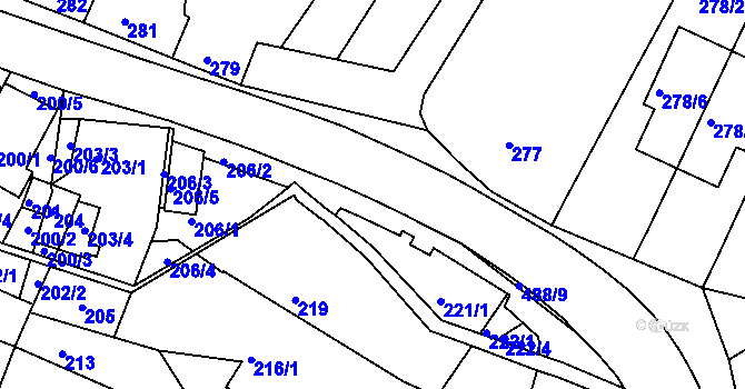 Parcela st. 221/3 v KÚ Kanice, Katastrální mapa