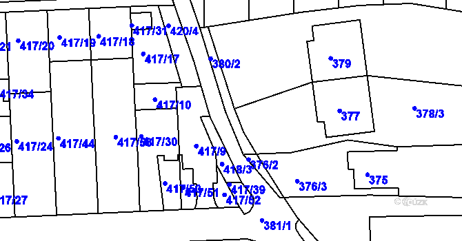 Parcela st. 378/2 v KÚ Kanice, Katastrální mapa