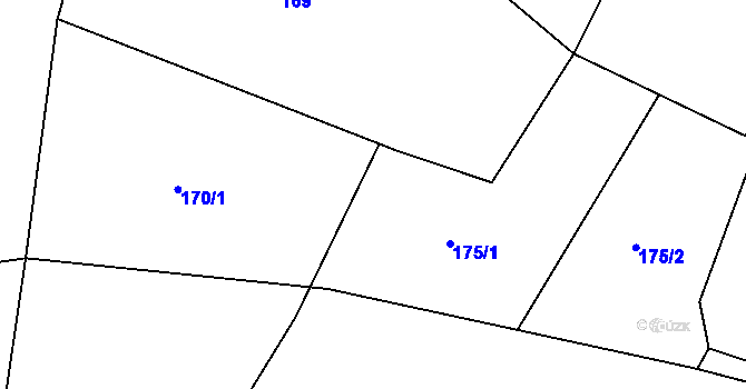 Parcela st. 170/2 v KÚ Kanice, Katastrální mapa