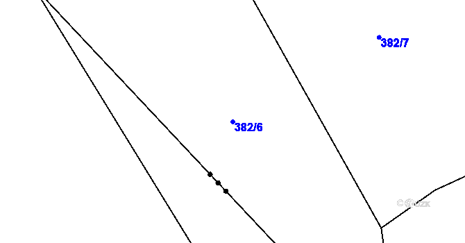 Parcela st. 382/6 v KÚ Kanice, Katastrální mapa