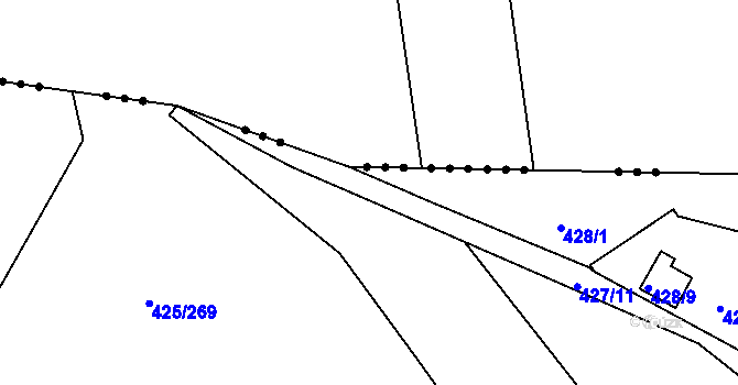 Parcela st. 425/274 v KÚ Kanice, Katastrální mapa