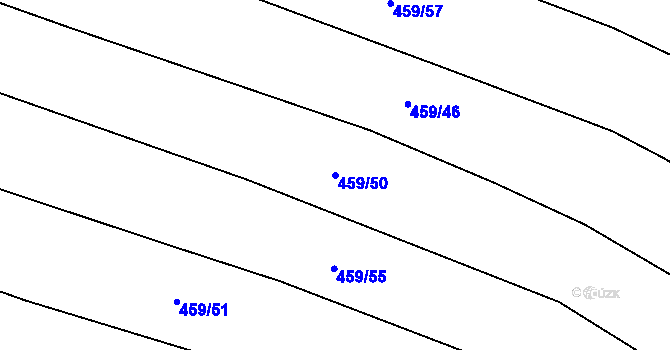 Parcela st. 459/50 v KÚ Kanice, Katastrální mapa