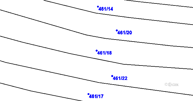 Parcela st. 461/18 v KÚ Kanice, Katastrální mapa
