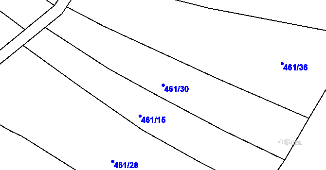 Parcela st. 461/30 v KÚ Kanice, Katastrální mapa