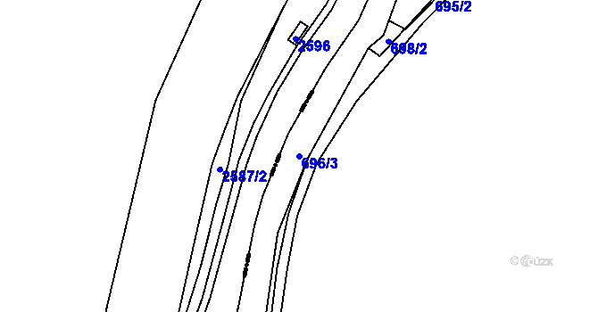 Parcela st. 696/3 v KÚ Kanice, Katastrální mapa