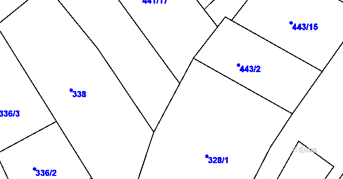 Parcela st. 328/2 v KÚ Kanice, Katastrální mapa