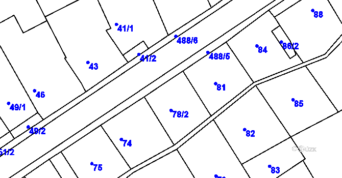 Parcela st. 78/1 v KÚ Kanice, Katastrální mapa