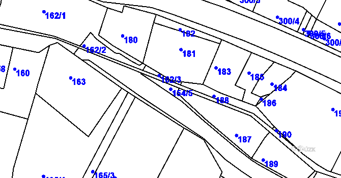 Parcela st. 154/5 v KÚ Kanice, Katastrální mapa