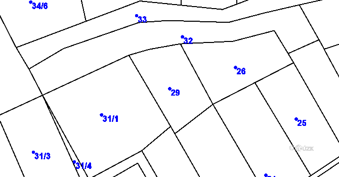 Parcela st. 29 v KÚ Kanice, Katastrální mapa