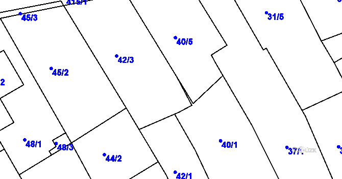Parcela st. 40/7 v KÚ Kanice, Katastrální mapa