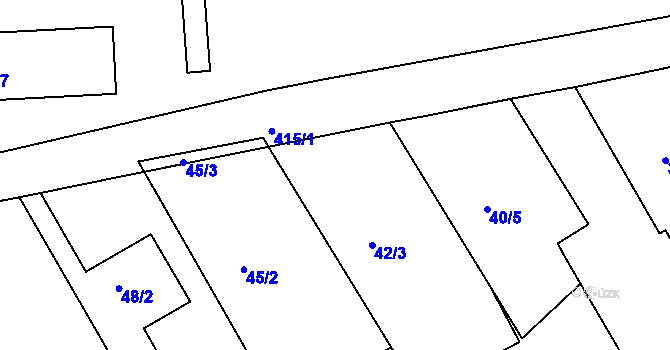 Parcela st. 42/2 v KÚ Kanice, Katastrální mapa