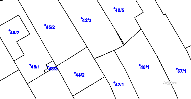 Parcela st. 42/6 v KÚ Kanice, Katastrální mapa