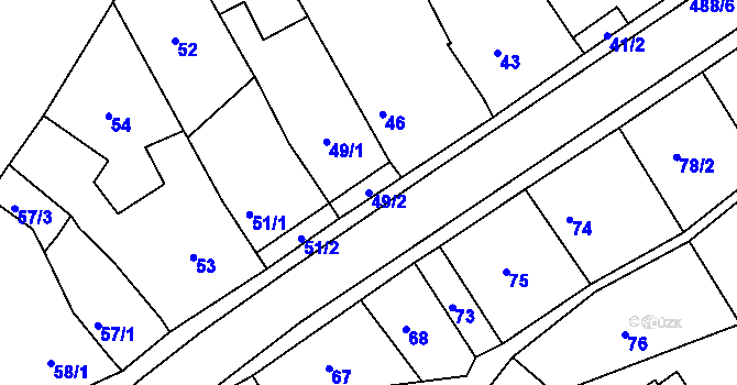 Parcela st. 49/2 v KÚ Kanice, Katastrální mapa