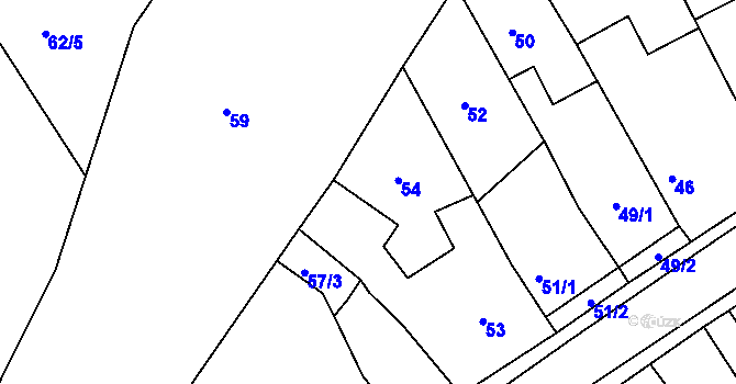 Parcela st. 56 v KÚ Kanice, Katastrální mapa