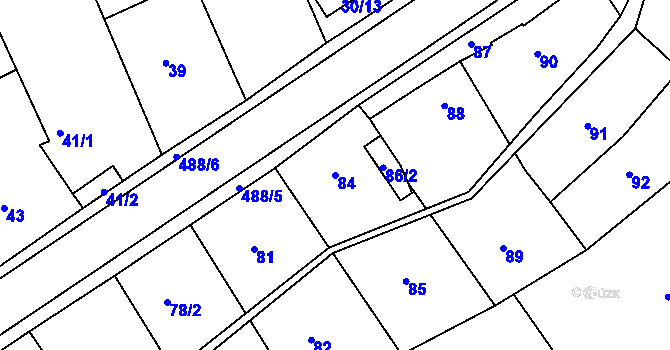 Parcela st. 84 v KÚ Kanice, Katastrální mapa
