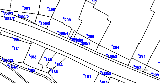Parcela st. 300/7 v KÚ Kanice, Katastrální mapa