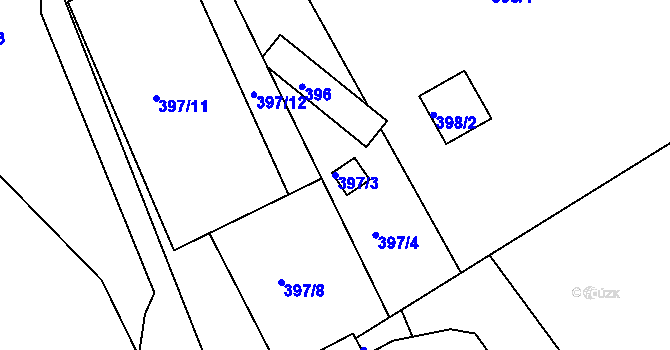 Parcela st. 397/3 v KÚ Kanice, Katastrální mapa