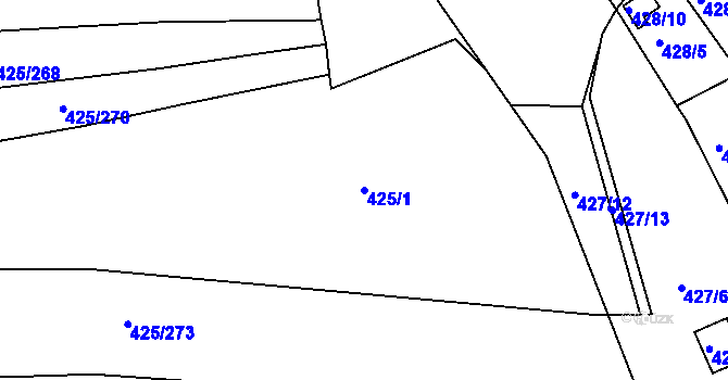 Parcela st. 425/1 v KÚ Kanice, Katastrální mapa