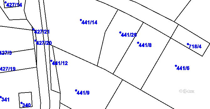 Parcela st. 441/3 v KÚ Kanice, Katastrální mapa