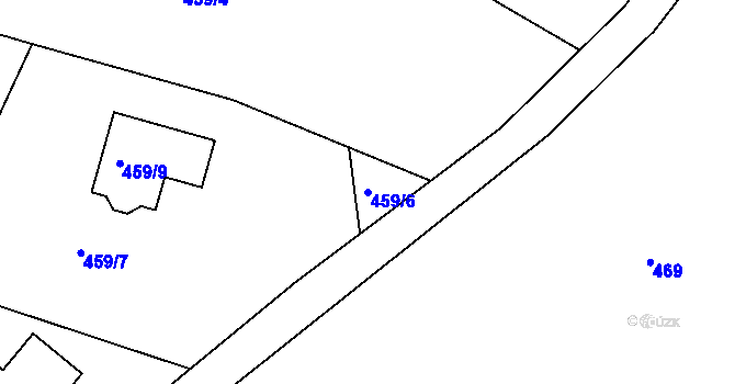 Parcela st. 459/6 v KÚ Kanice, Katastrální mapa