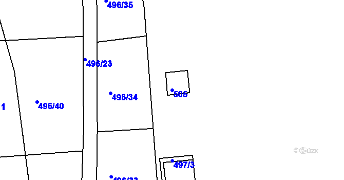 Parcela st. 505 v KÚ Kanice, Katastrální mapa