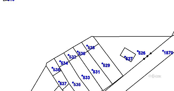 Parcela st. 528 v KÚ Kanice, Katastrální mapa