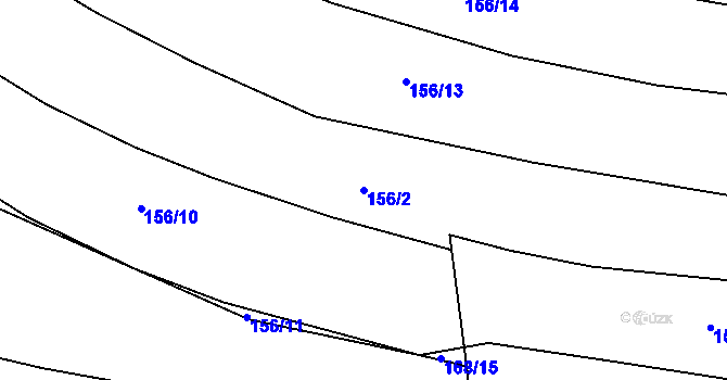 Parcela st. 156/2 v KÚ Kaničky, Katastrální mapa