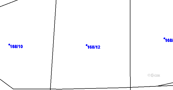 Parcela st. 168/12 v KÚ Kaničky, Katastrální mapa