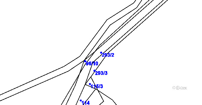 Parcela st. 293/2 v KÚ Kaničky, Katastrální mapa