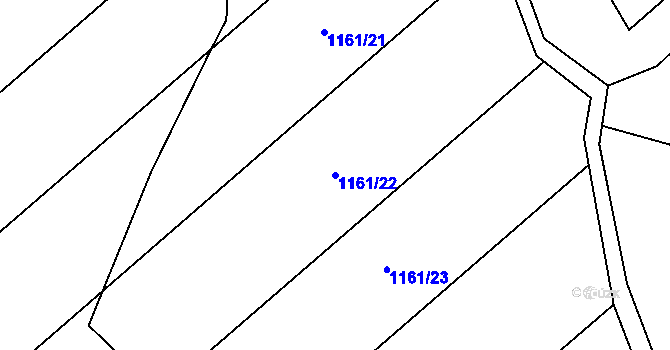 Parcela st. 1161/22 v KÚ Kaňovice u Luhačovic, Katastrální mapa