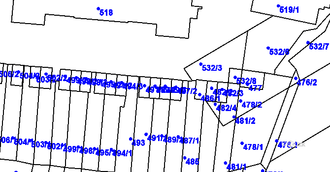 Parcela st. 489/3 v KÚ Kaplice, Katastrální mapa