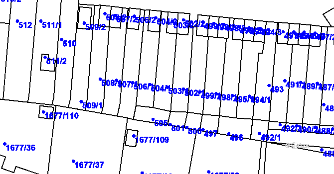 Parcela st. 503/1 v KÚ Kaplice, Katastrální mapa