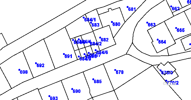 Parcela st. 684/6 v KÚ Kaplice, Katastrální mapa