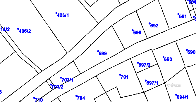 Parcela st. 699 v KÚ Kaplice, Katastrální mapa