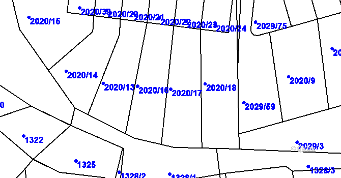 Parcela st. 2020/17 v KÚ Kaplice, Katastrální mapa