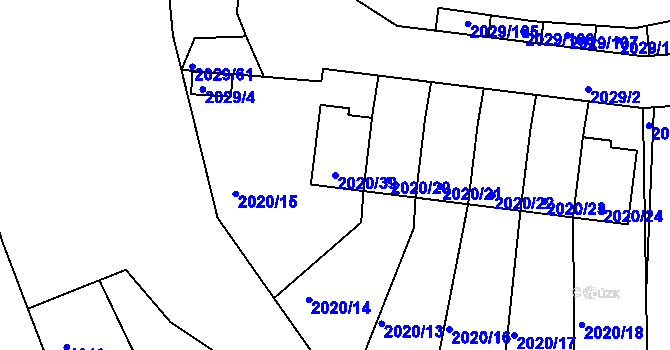 Parcela st. 2020/39 v KÚ Kaplice, Katastrální mapa